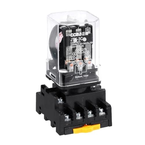 Image of sourcing map DPDT Electromagnetic Power Relay, AC 24V Coil 10A 11 Pin MK2P-I Small Relay with Plug-in Terminal Socket Base 3NC 3NO JTX-3C