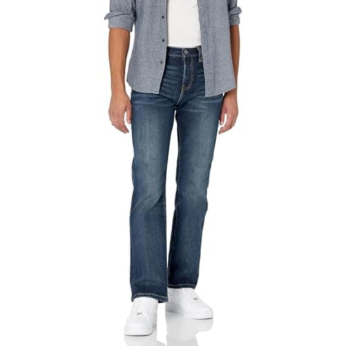 Image of Wrangler Men's Red Cable Regular Jeans, Dark Stone, 36 W/36 L