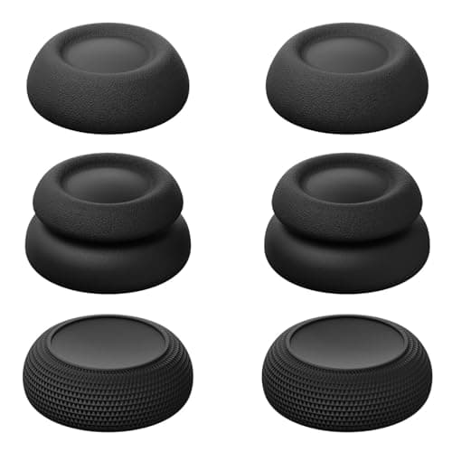 Image of Savage Raven by Skull & Co. Skin, CQC and FPS Thumb Grip Set Joystick Cap Analog Stick Cap for PlayStation Portal - Black, 3 Pairs(6pcs)