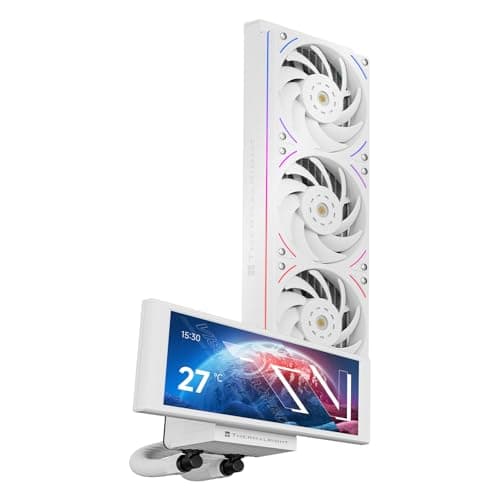 Image of TR-Trofeo Vision 360 ARGB White CPU AIO Cooler,360mm Radiator, IPS LCD Screen with 1280x480 Resolution,for AM4/AM5,Intel LGA1851/1700,6.86in LCD Long Screen High Performance Radiator,White