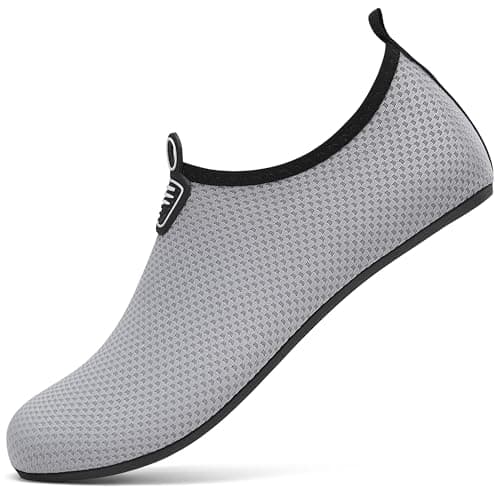Image of sportvibe Barefoot Water Shoes Men Women Lightweight Ladies Aqua Aerobics Shoes for Swim Running Surfing Driving Diving Kayaking Beach Yoga, Grey, 3.5 UK/36 EU
