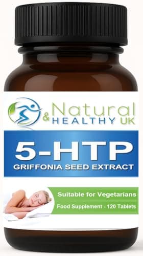Image of 5-HTP 400mg Tablets (120 Tablets) – Griffonia Seed Extract (97%) – Vegan Food Supplement – Natural & Healthy UK