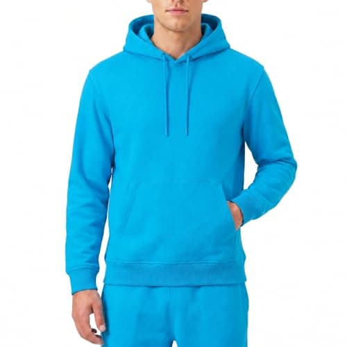 Image of RIPT RCSWT763 Men's Hooded Soft Touch Loungewear Hoodie Sweatshirt Top, Blue Aster, XL