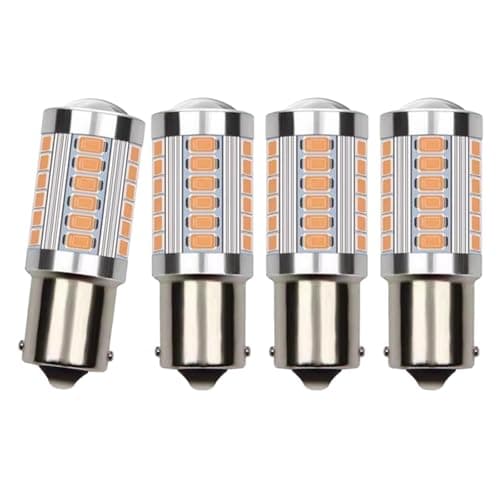 Image of ChainYao 4 Pcs 1156 BA15S Amber LED Bulbs, P21W 12V 3W 5630 SMD Yellow Orange Turn Signal Lights, Extremely Bright for Reverse Lights, DRL Daytime Running, Tail Lights, Indicator Bulbs