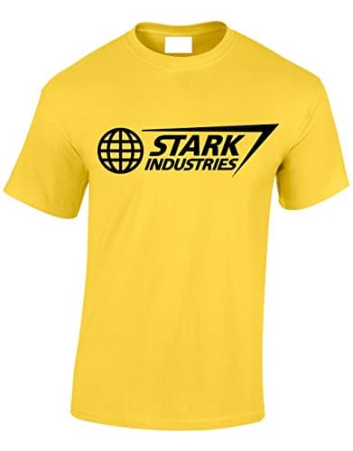 Image of Crown Designs Stark Industries Super Hero Movie & Comic Book Fan Gift for Men & Teenagers T-Shirts Tops - Yellow/Large