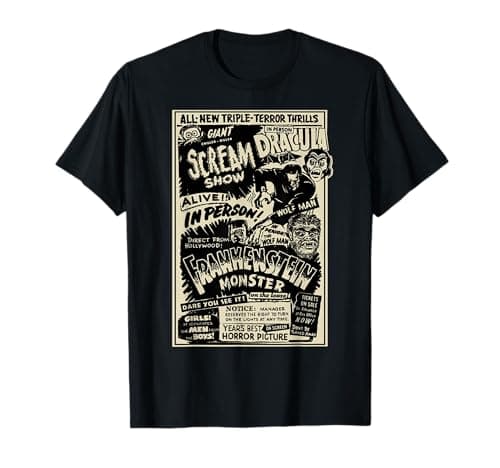 Image of Horror Movie Monster Mummy Dracula Werewolf Frankenstein T-Shirt