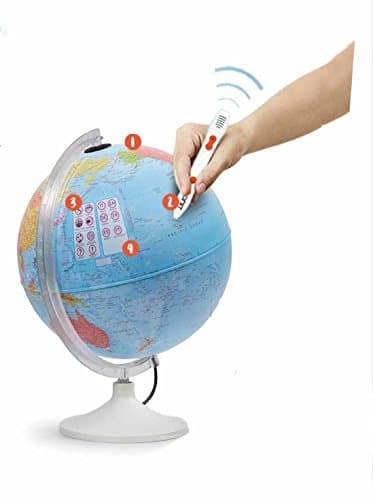 Image of TECNODIDATTICA 8007239978553 30 cm Illuminated Talking Globe with Ting Pen, Blue