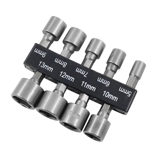 Image of 9 Pcs Hex Drill Bits Set, 5-13mm Magnetic Nut Setter Driver with Hex Shank, Chrome Vanadium Steel Metric Socket Drivers for Electric/Manual Drills & Screwdrivers - DIY & Professional Use
