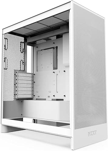 Image of NZXT H7 Flow RGB | Mid-Tower ATX Airflow Case with RGB Fan | Supports Bottom Fans for Direct GPU Cooling | Includes 360mm Single-Frame Fan Unit | Cable Management | White