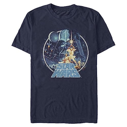 Image of STAR WARS Men's Vintage Victory T-Shirt, Navy Blue, Large