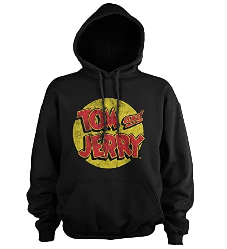 Image of Tom & Jerry Officially Licensed Washed Logo Hoodie (Black), XXXXX-Large