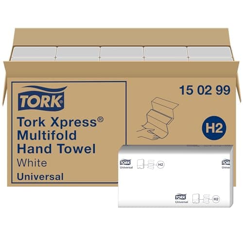 Image of Tork Xpress Multifold Paper Hand Towels 150299 - H2 Universal Folded Hand Towels for Dispenser, Economic, 2-Ply, White - 20 x 237 Sheets