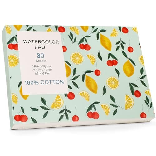 Image of WSICSE Watercolour Paper Pad 300GSM, A5 Cotton Watercolour Sketchbook 30 Sheets Cold Press Water Colour Paper for Artist Student, Art Painting Drawing Mixed Media