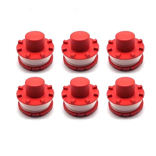 Image of Strimmer Replacement Spools Set for Einhell GE-CT 36/30 Li E Solo Agillo 36/255 BL AGILLO 18/200 (replacement: 3405096), 6 Spool Spools + 1 Thread Spool Caps + 1 Spring-Loaded