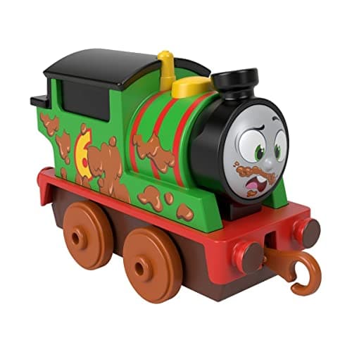 Image of Thomas & Friends Fisher Price Mud Run Percy Push-Along Toy Train for Kids Ages 3+