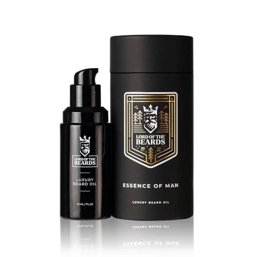 Image of LORD OF THE BEARDS Premium Beard Oil - Essence Of Man, Smoky Vanilla and English Oud Scented Beard Oil for Men with Organic Jojoba, Coconut and Argan Oils – Vegan Friendly Beard Growth Oil - 30 ml