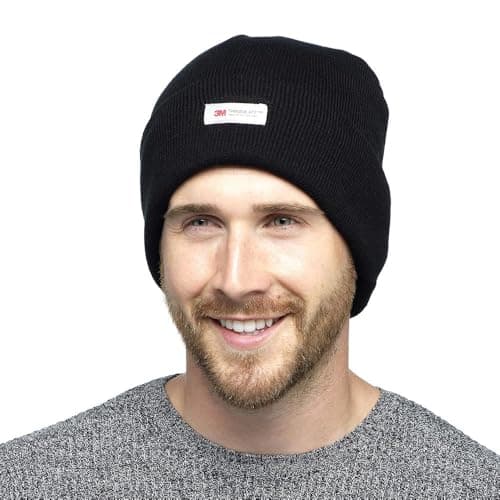 Image of A2Z Mens Hat 3M Thinsulate Lined Insulation Thermal Acrylic Hats Caps - Hat MH219 Black One Size
