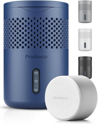 Image of Pro Breeze Osmo® Dehumidifier - Silent & Refillable Moisture Absorber for Damp & Condensation at Home, Bedroom, Wardrobe - Bathroom Mould Remover with 700g Refillable Tablet - Blue