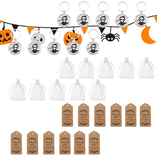 Image of Generisch Scary Keyrings - Halloween Bag Pendant Pack of 12 - Cute Pendant for Party Backpacks School Birthday Bags Decoration