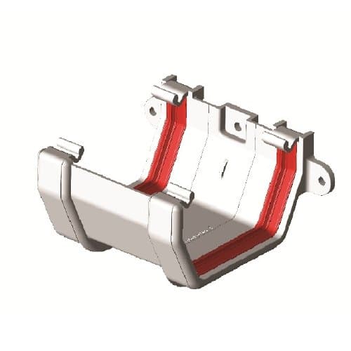 Image of Gutter Union Joint Bracket White Square Gutter