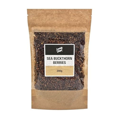 Image of Lowhill Valley Sea Buckthorn Berries – Whole Berries 100% Pure Hippophae Rhamnoides for Herbal Tea, Non-GMO, Natural, Hand-Packed – Embrace the Power of Nature – 200g