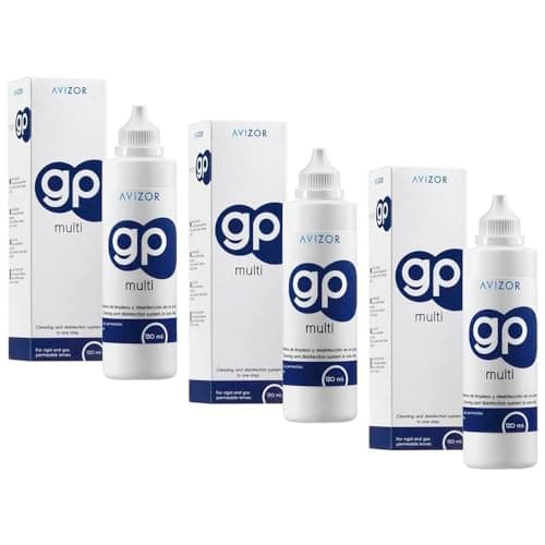 Image of Avízor GP Multi - Savings Pack 3x120 ml - Solution for Rigid Contact Lenses | Cleaning, Disinfection, and Comfort | Lens Cases Included