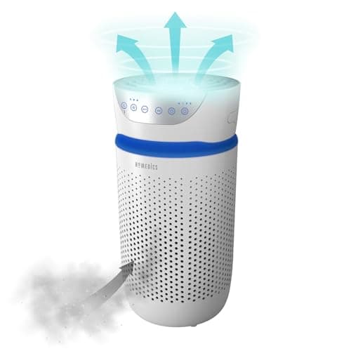 Image of HoMedics 5-in-1 TotalClean Air Purifier, for Bedroom & Home, Quiet HEPA & Carbon Filters, Compact Purifiers with Night Mode, Removes Allergens, Pet Dander, Smoke, Cooking, Mould Spores & Germs, Small