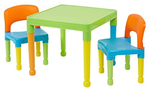 Image of Liberty House Toys Children's Multi-Coloured Table & 2 Chairs Set, Multicoloured, 51x51x43.5 cm