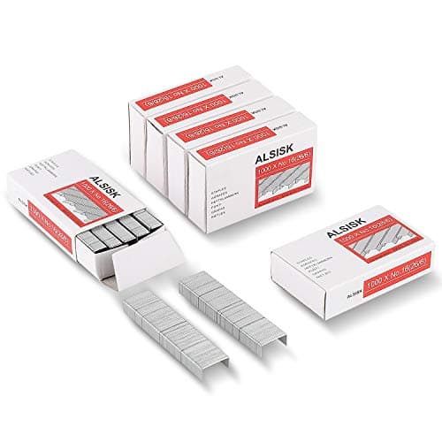 Image of ALSISK 26/6 Standard Staples,1000 pcs Per Box,6 Boxes in Pack (6000pcs Total), Silver
