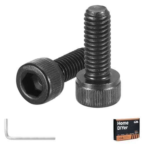 Image of 100 Pcs M2 x 16mm Socket Head Cap Screws, A2 Stainless Steel Fully Threaded Hex Socket Bolts, Black Oxide Finish Coarse Thread Allen Bolts with Allen Key