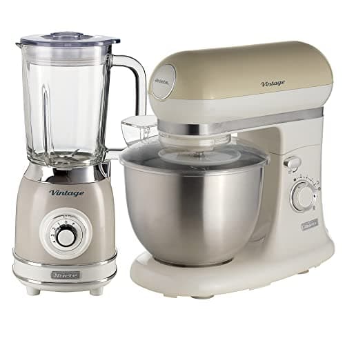 Image of Ariete ARPK36 Retro Style Jug Blender and Stand Mixer Set, Vintage Design Cream