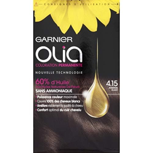 Image of Garnier Olia 4.15 Permanent Hair Colour Pack of 2 120 g Iced Brown