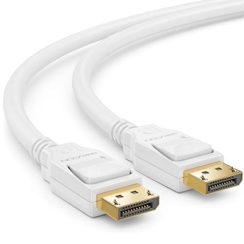 Image of deleyCON 3.0 m DisplayPort 8K Cable 1.4-1080P to 8K - Ideal for Gaming Monitors up to 240Hz PC HBR3 DSC HDR-10 - White