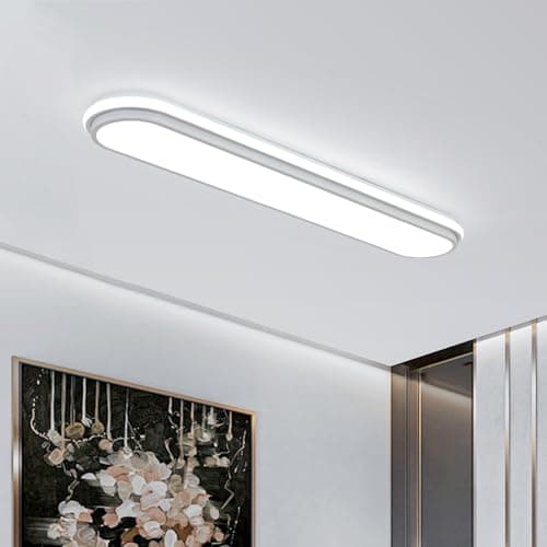 Image of Naroume Metal LED Ceiling Light,65W Linear Ceiling Lamp,6500K Cool White Modern Ultra Thin Low Profile Light Fixture for Kitchen, Home & Office Hallway (92cm)