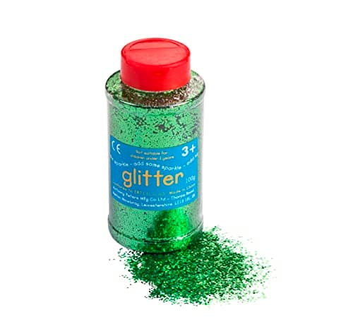 Image of Glitter | 100 Gram tub | Shaker lid for Easy Pouring | Arts and Crafts | Glitter Art | Green