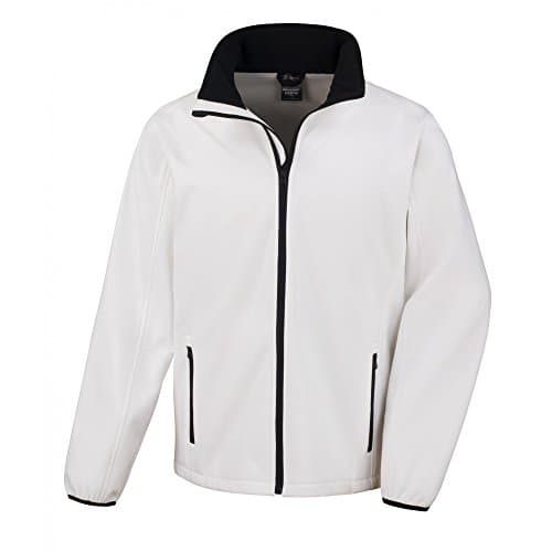 Image of Result Men's Core Printable Soft Shell Jacket, White (WHI/Blk), Large(Size:L)