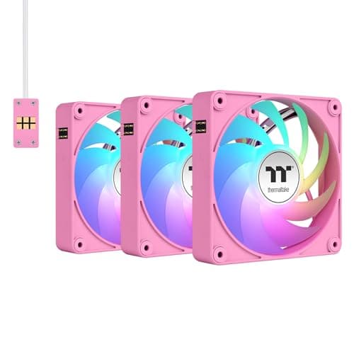 Image of Thermaltake CT120 EX Reverse ARGB Sync PC Cooling Fan 3 Pack, 500~2000 RPM, 5V Mobo Sync, 16.8 Million Colors 9 LEDs, MagForce 2.0 Connectors, Hydraulic Bearing, Bubble Pink, CLF225-PL12PK-A