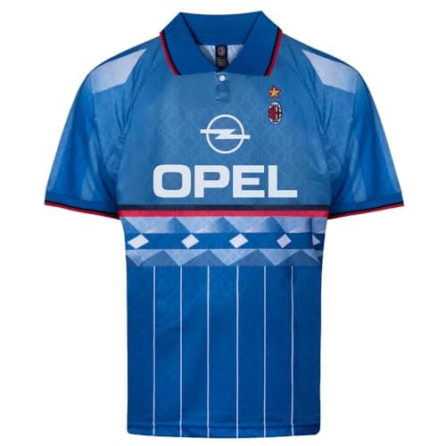 Image of Score Draw AC Milan 1996 Fourth Retro Football Shirt Blue XXX-Large Polyester
