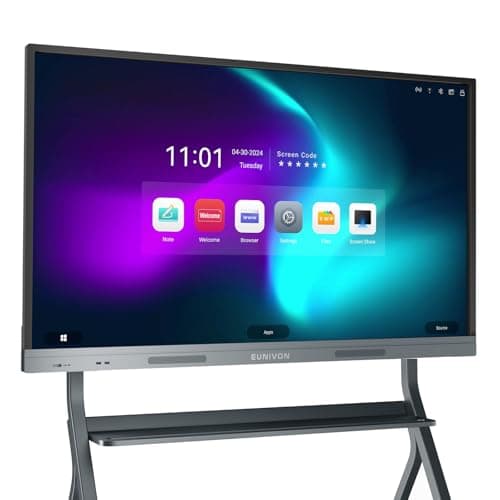 Image of EUNIVON Interactive Whiteboard, 55'' 4K UHD Smart Whiteboard, Interactive Touch Screen Smartboard, Smart Board for Classroom and Business (Wall Mount Included)