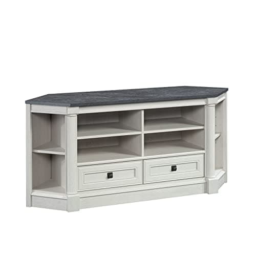 Image of Sauder Corner Entertainment Credenza, Engineered Wood, Glacier Oak Finish, L: 61.1" x W: 18.47" x H: 27.4"