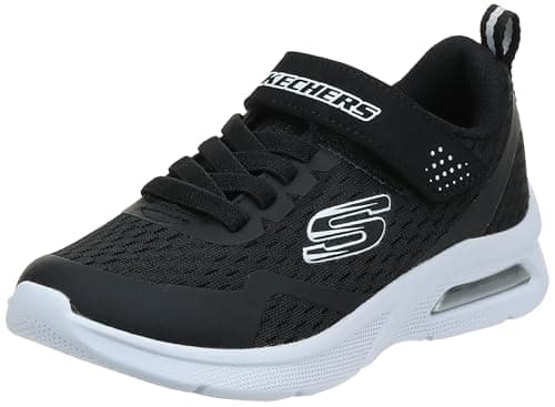 Image of Skechers Boy's Microspec Max Torvix Sneakers, Black Textile/ Black & White Trim, 2 UK Child