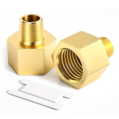 Image of Bwintech 2 Pcs 1/2" Female to 1/4" Male BSP Thread Brass Hex Bushing Reducing Connector for Pipe Connecting Conversion