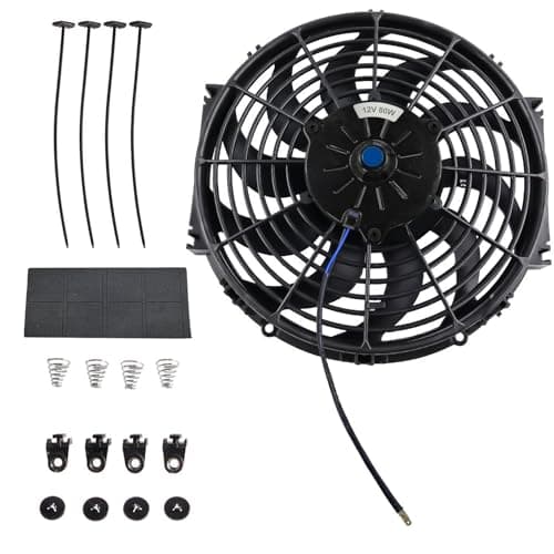 Image of 12” Universal High Performance Radiator Cooling Fan,12V Ultra Slim Electric Cooling Fan with Fan Mounting Kit (Black)