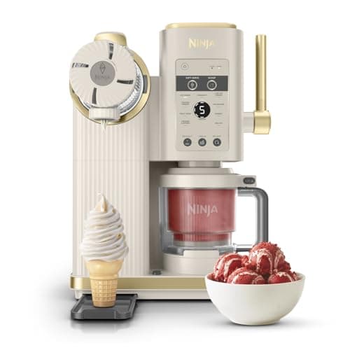 Image of Ninja CREAMi Scoop and Swirl Ice Cream Machine with 2x Tubs, 13 Functions, Makes Ice Cream, Soft Serve, Gelato, Sorbet, Milkshakes and More, Mix-In Option, Stone Gold, NC701UKSTGD