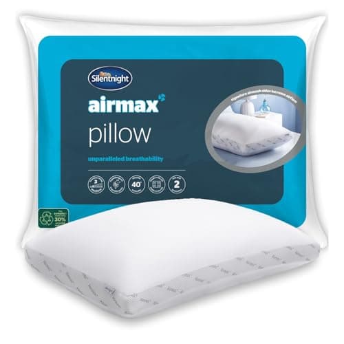 Image of Silentnight Airmax Pillow – Air Mesh Sides Maximising Airflow Preventing Overheating for a Cool Night's Sleep – Machine Washable and Hypoallergenic Bed Pillow, White