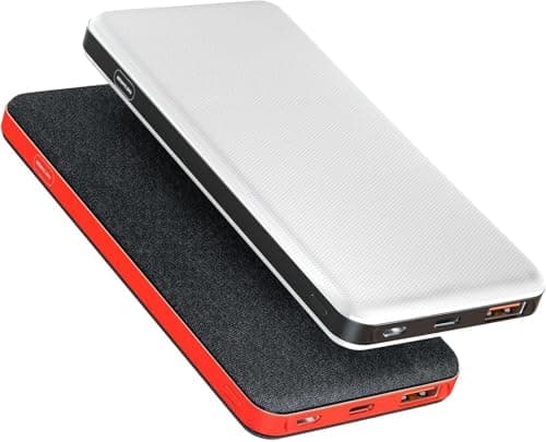 Image of 2-Pack Power Bank Portable Charger 10600mAh, PowerBank 2.4A Fast Charging USB C Input and Output, for Smartphones and More