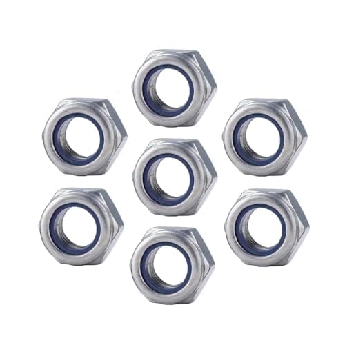 Image of RADSO® M7 (7mm) Steel Nyloc Locking Thin Nuts (Type T - DIN 985), Bright Zinc Plated, Self-Locking with Nylon Insert, Metric Hexagon HEX NYLOC - requires 11mm Spanner - Pack of 20