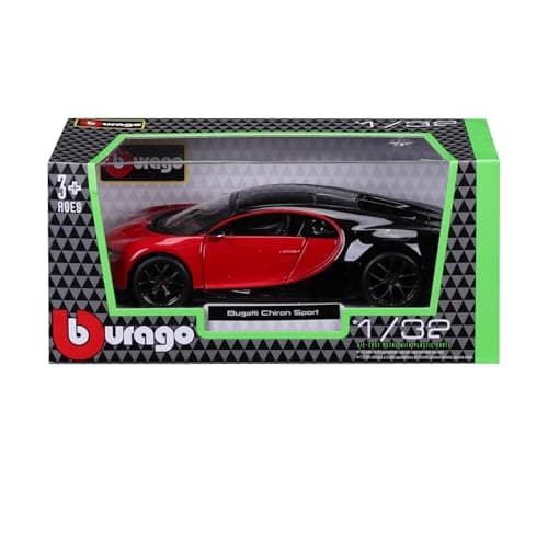 Image of Bburago 1:32 BUGATTI CHIRON SPORT WINDOW BOX Bugatti Chiron Sport - 1:32 Scale - Incredibly Detailed Die Cast Replica Collectible Super Car