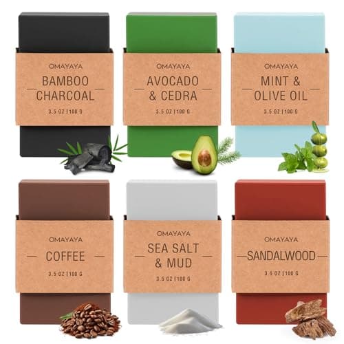 Image of 6Pcs Natural Soap Bars for Women & Men, Handmade Soap Set, Gentle Cleanse Moisturizing Nourishing Skin Bar Soaps for Body & Face, for All Skin Types, Gifts Idea, Gift for Her/Him/Self Care