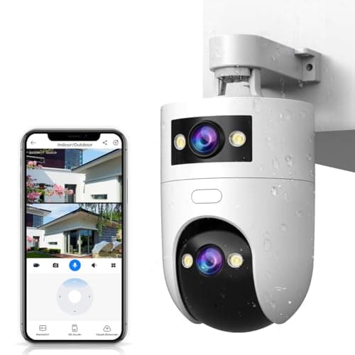 Image of JOOAN Security Camera Outdoor Indoor, 2K Dual Lens 5G/2.4G WiFi Camera, IP66 Weatherproof, 360° View, 3 Night Modes, Color Night, AI Motion Tracking, 2-Way Talk, Cloud & SD Storage (8-256G)